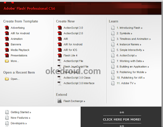 adobe flash,pengertian adobe flash,mengenal adobe flash cs6,cara menjalankan adobe flash cs6