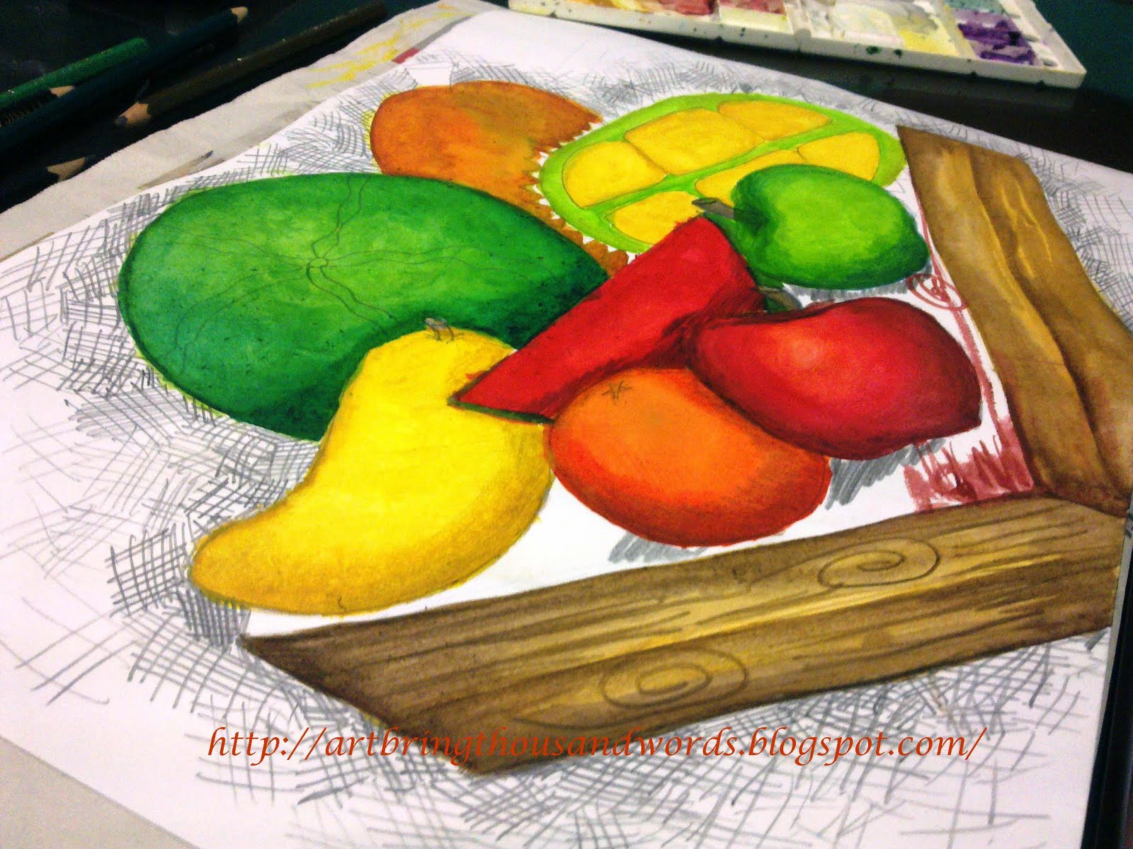 The gallery for Lukisan  Buah  Buahan Tempatan Manggis 