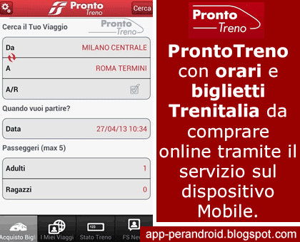 prontotreno orari trenitalia