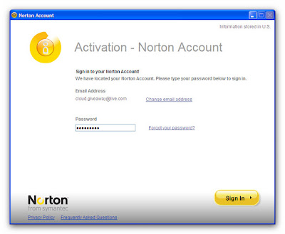 norton password
