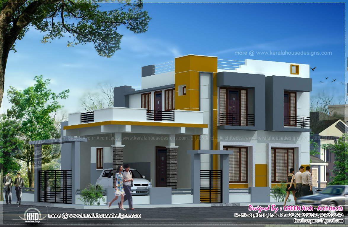 Contemporary 2100 square feet home design Kerala home 