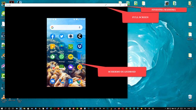 proiezione dello schermo del cellulare sul computer