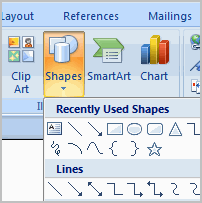 Bekerja Menggunakan Shapes - Microsoft Word 2007