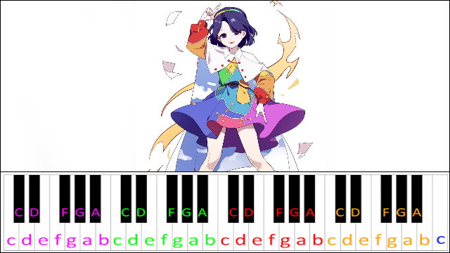 Lunar Rainbow (Touhou 18) Piano / Keyboard Easy Letter Notes for Beginners