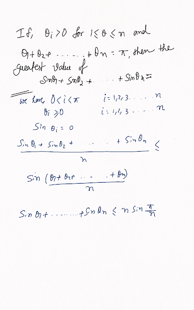 Trigonometry |  sintheta1+sintheta2+... +sinthetan=