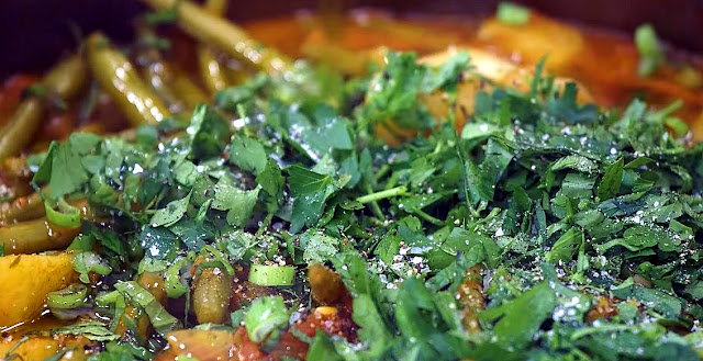 parsley over green beans