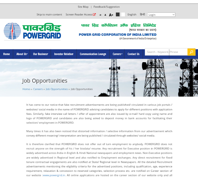 RECRUITMENT FOR THE POST OF DIPLOMA TRAINEE (ELECTRICAL/CIVIL)