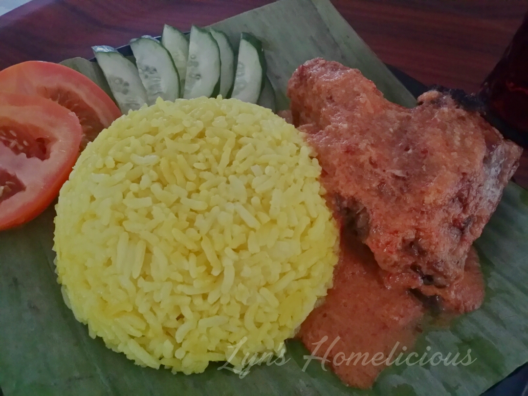 Nasi Kunyit Dengan Ayam Percik Kelantan - LYN'S HOMELICIOUS