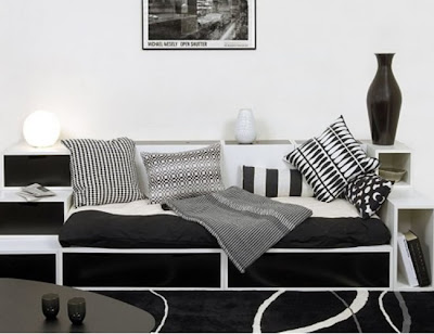 black and white design contemporary living room
