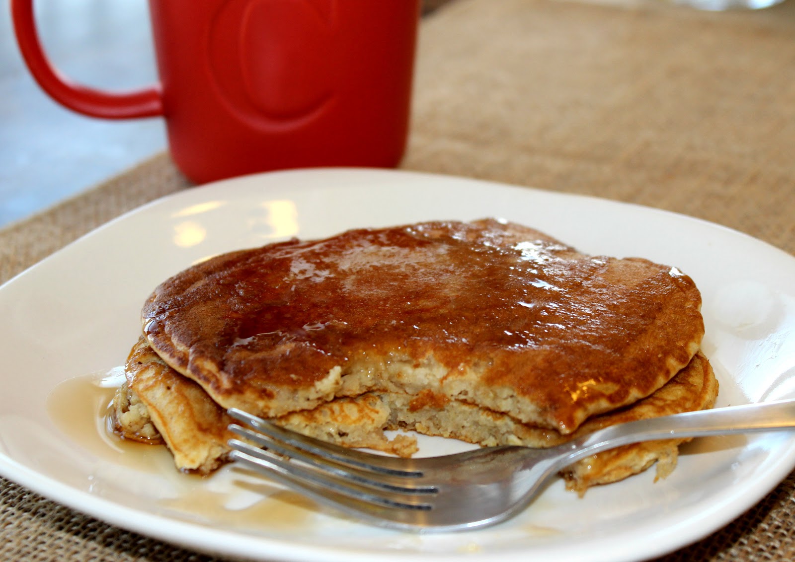 eggs Apple  & baking soda Oatmeal to Pancakes without sugar make pancakes how or spice: