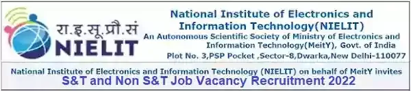 NIELIT ICERT MeitY Scientist Vacancy Recruitment 2022