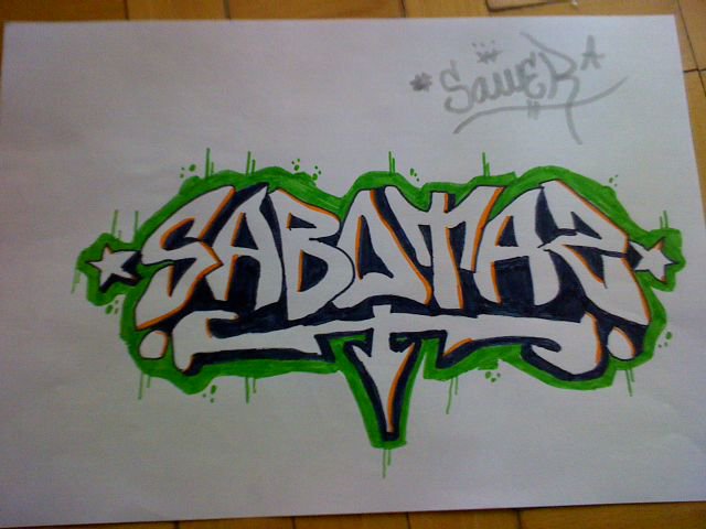 Graffiti Alphabet On Paper. Graffiti Alphabet quot;Sabatazquot;