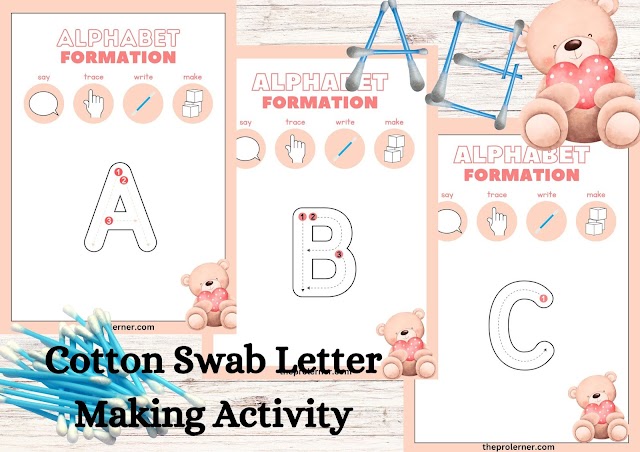 Cotton Swab Letter-Making Activity -Letter Building  A to Z