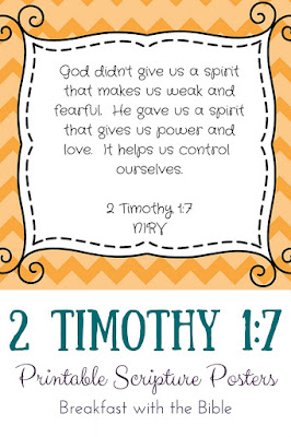 Printable Scripture posters from Mommy & Her Men!  Great for memory verses, Sunday School displays, or morning Bible time!