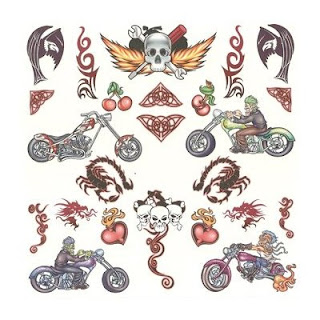 Road Warrior Motorcycle Tattoos Over 50 Assorted Temporary Tattoos
