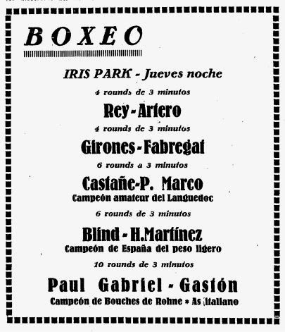 Boxeo 1930s: José Gironés.- el canario