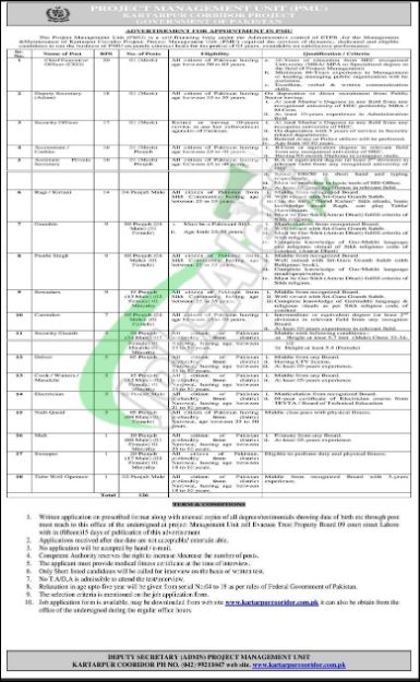 Latest-Jobs-Vacancies Kartarpur Corridor July-2022