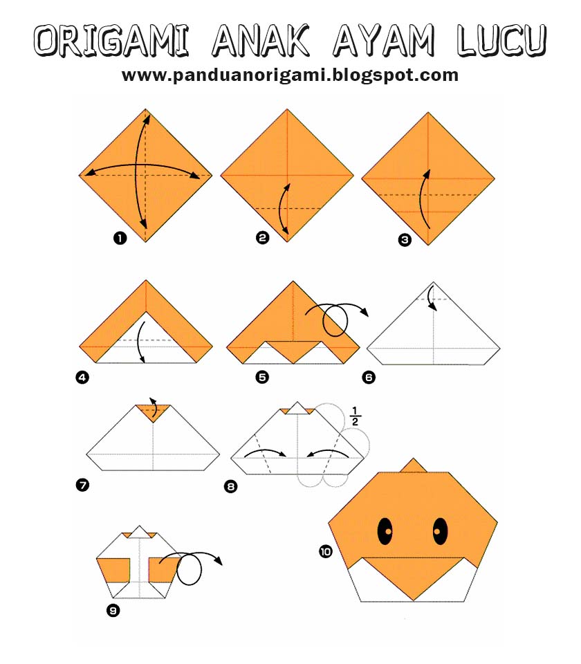 Cara Membuat Origami  Anak Ayam Lucu Panduan Belajar 