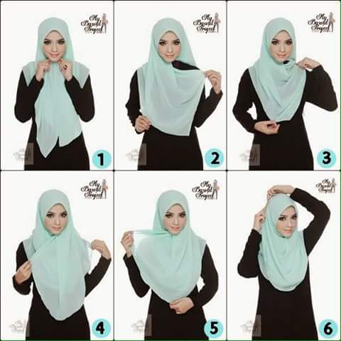 Tutorial Model Hijab Jilbab Pashmina Segiempat Syari Jumbo Menutup Dada