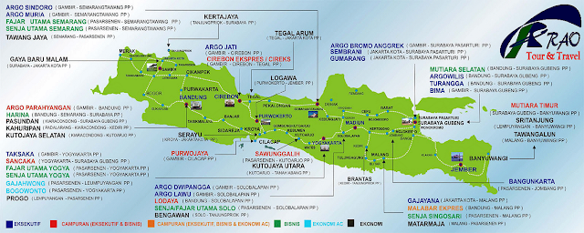 MMBC ARAO Tour and Travel - Peta Rute Jalur Kereta Api Indonesia