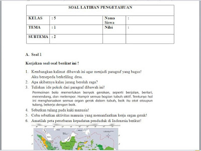 Soal dan Kunci Jawaban Kelas 5 Tema 1 Sub Tema 2