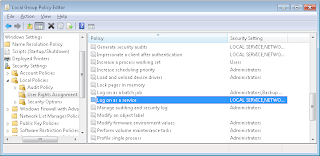 Resolving logon problem on trying to start them up via sc.exe