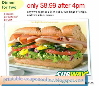 Free Printable Subway Coupons