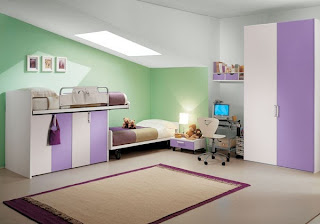 dormitorio juvenil verde morado