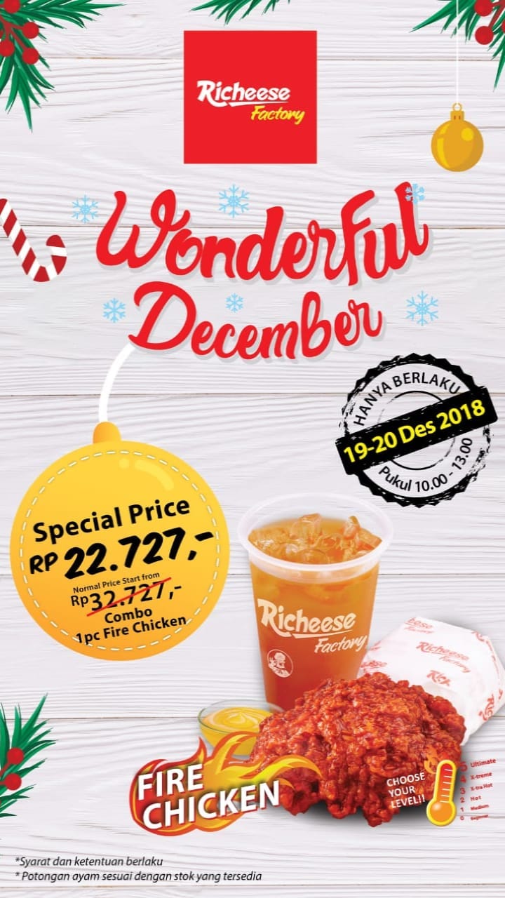 #RicheeseFactory - Promo Special Price Wonderful December (19 - 20 Des 2018)