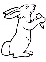 Realistic Rabbit Eating Carrot Printable Coloring Sheet