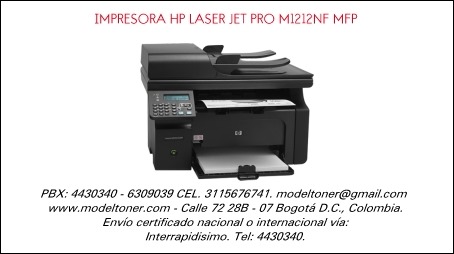 IMPRESORA HP LASER JET PRO M1212NF MFP
