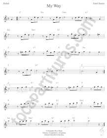 My Way de Frank Sinatra Partitura Clave de Sol con Acordes Sheet Music for Treble Clef & Chords