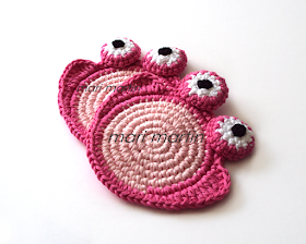 Crochet Coasters Pink Frog