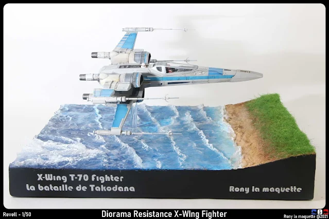 Diorama avec un X-Wing.