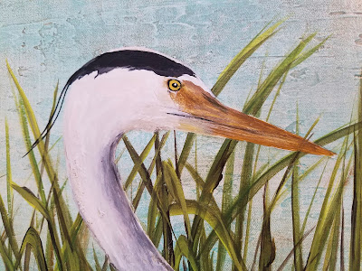 Florida blue heron painting coastal art