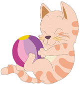 Disegno di gattino tigrato che gioca con la palla