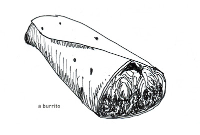 642 Things to Draw - a burrito, pen and ink by Ana Tirolese ©2012