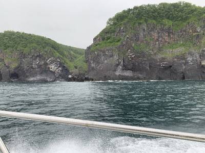 観光船から見える知床半島