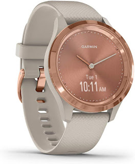 Garmin vívomove 3S, Hybrid Smartwatch with Real Watch Hands and Hidden Touchscreen Display, Rose Gold with Light Sand Case and Band
