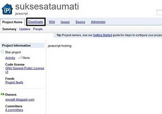 Cara upload javascript di Google Code 