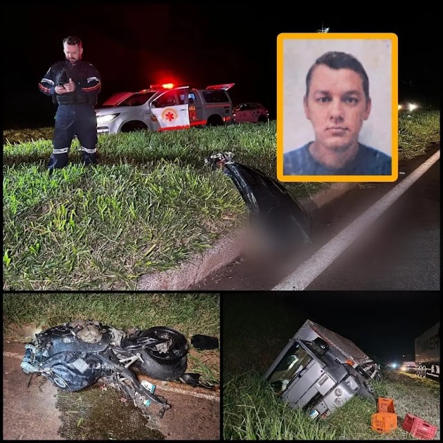 Motociclista morre após bater em três carretas, um caminhão e um carro na região