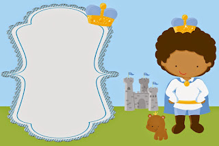 Afro Baby Prince Free Printable Invitation, Banner and Cone.