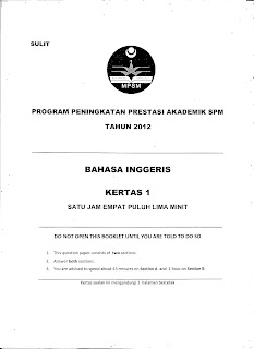 PERCUBAAN SPM KEDAH BAHASA INGGERIS 2012 KERTAS 1 ~ GEREK 