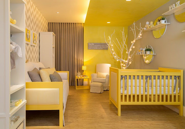 yellow girls bedroom