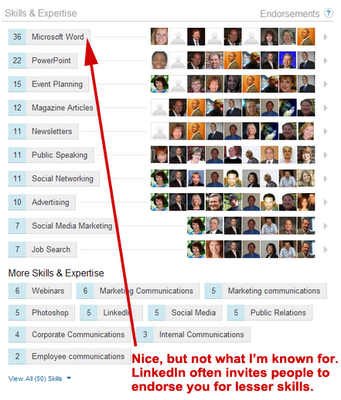 LinkedIn skills endorsements, LinkedIn skills and expertise endorsements,