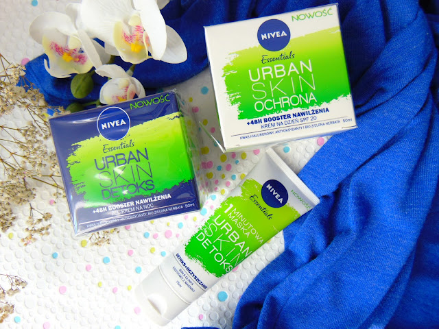 NIVEA ESSENTIALS URBAN SKIN DETOKS - KREM NA DZIEŃ, NA NOC I 1-MINUTOWA MASKA DO TWARZY