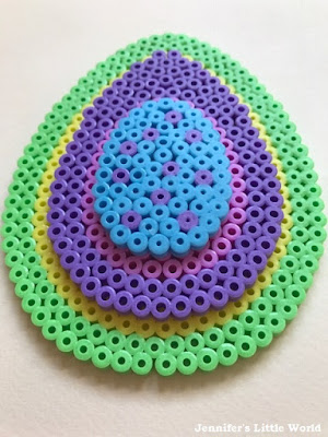 3D layered Hama bead Easter Egg craft for children