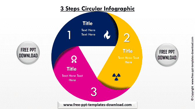 3 Steps Circular Beautiful Infographic Template Download