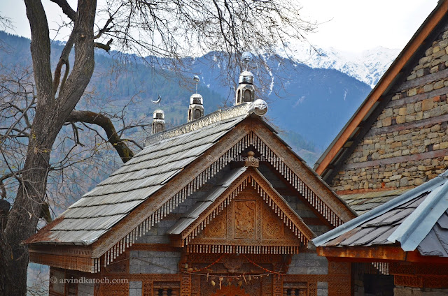 Beautiful, Ceiling, Art, work, Metal, wood, Naggar, Castle, JAGATIPATT TEMPLE