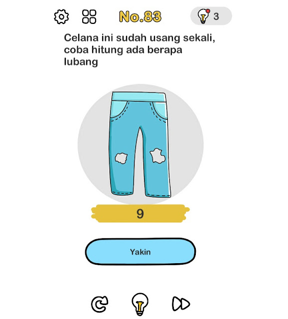 Celana ini sudah usang sekali, coba hitung ada berapa lubang